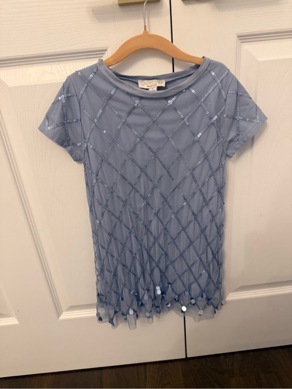 Crewcuts Light Blue Sequin Overlay Dress